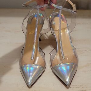 Christian Louboutin Silver Holographic Heels EU 40 (3.75" Heel)